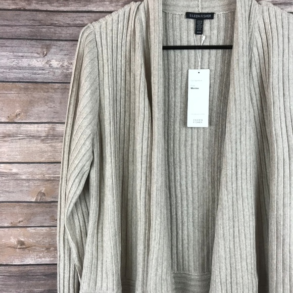 *SOLD* Eileen Fisher Merino Wool Long Cardigan BE9 - Picture 4 of 8